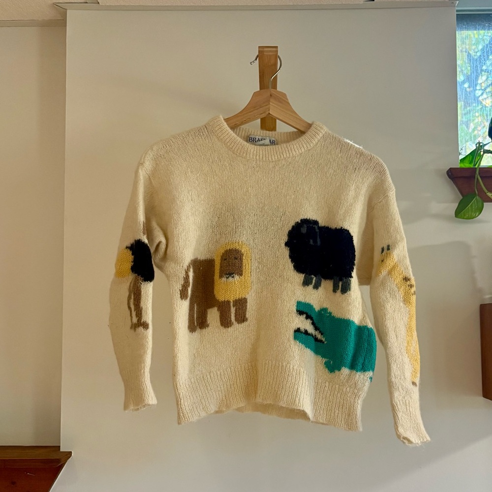Animal Print Cream Sweater